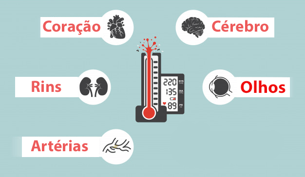 Órgãos afetados pela hipertensão arterial.